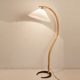 LunaArch Stehleuchte im Caprani Design | LED Beleuchtung | Modernes Holz-Look | Elegante Wohnraum-Deko