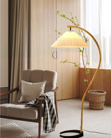 LunaArch Stehleuchte im Caprani Design | LED Beleuchtung | Modernes Holz-Look | Elegante Wohnraum-Deko