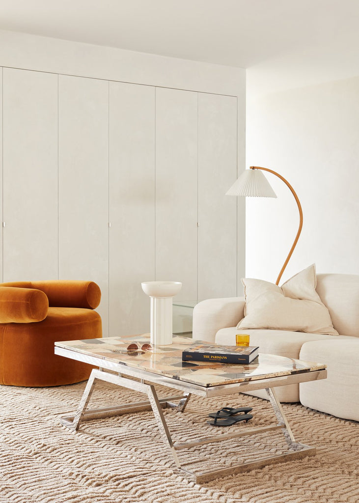 LunaArch Stehleuchte im Caprani Design | LED Beleuchtung | Modernes Holz-Look | Elegante Wohnraum-Deko