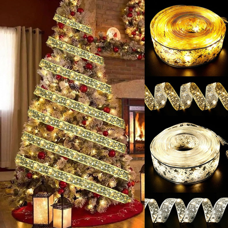 LumiRibbon Weihnachtsband Feenlicht | Weihnachtsdekoration | DIY Lichterband | Deko für Zuhause | 2023 Weihnachten Dekor