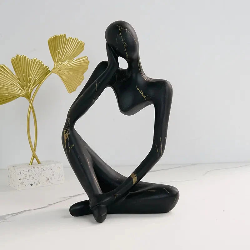 ArtMuse Graffiti Harz Skulptur | Abstrakte Kunstfigur | Denker Statue | Deko für Zuhause & Büro