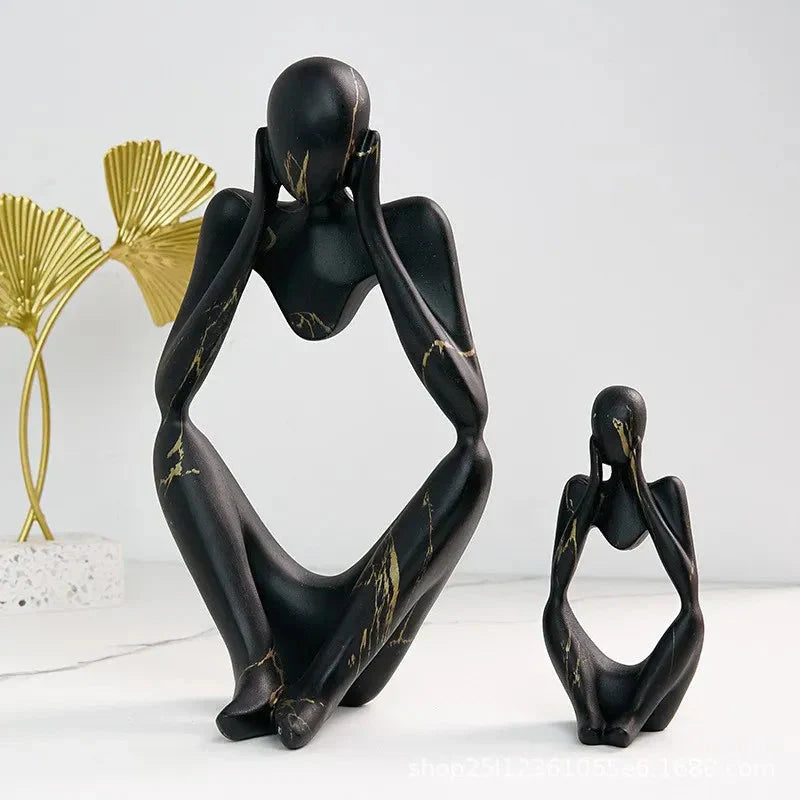 ArtMuse Graffiti Harz Skulptur | Abstrakte Kunstfigur | Denker Statue | Deko für Zuhause & Büro