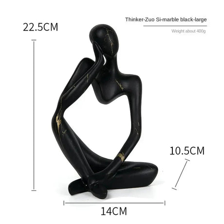 ArtMuse Graffiti Harz Skulptur | Abstrakte Kunstfigur | Denker Statue | Deko für Zuhause & Büro