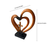 EternalBond Herz-Kreuz Tischdekoration | Symbolische Deko für Hochzeit & Zuhause | In Braun & Silber erhältlich