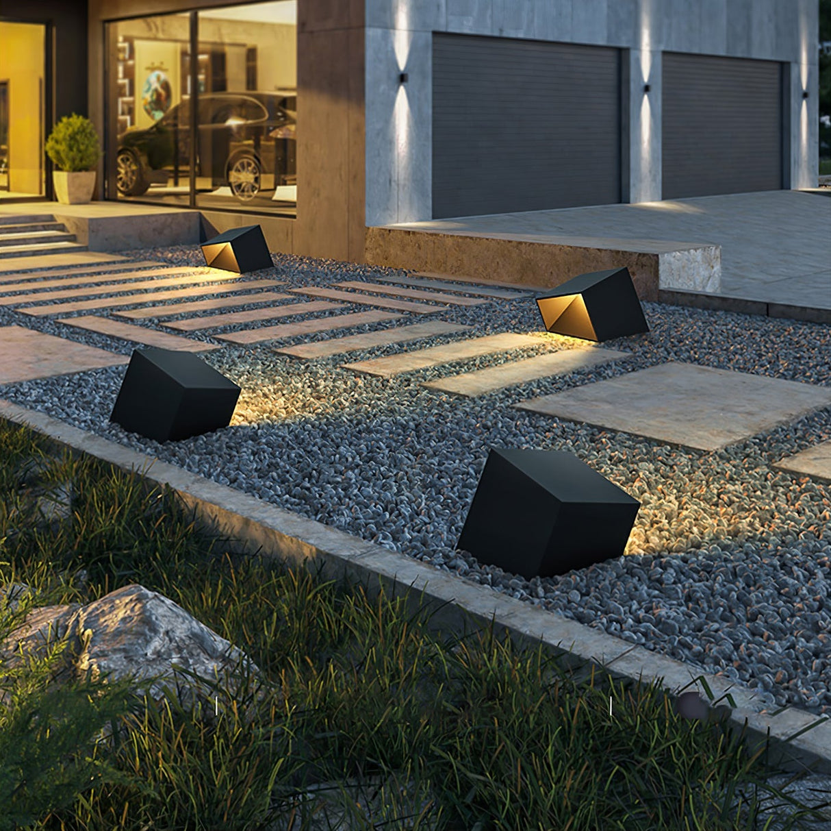 SolaraCube Solar Außenleuchte | LED Gartenbeleuchtung | Wasserdicht | Energiesparend | Dekorative Gartenbeleuchtung für Terrasse & Balkon