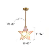 LumoStar Pendelleuchte | Glas mit Wasserstruktur | 1-flammige Sternförmige Hängeleuchte | Modern & Farbig