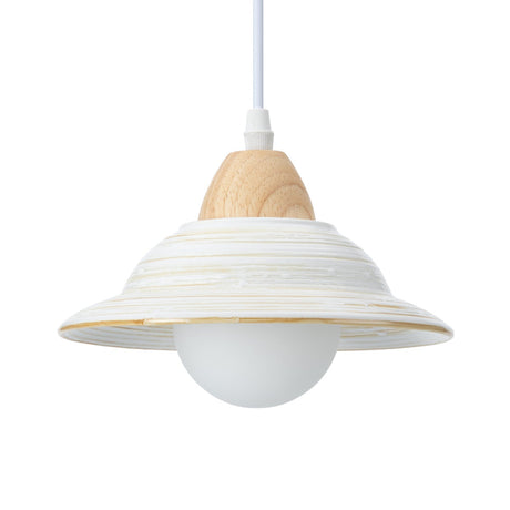 CharmCeram Retro Design Keramik Pendelleuchte | Weiß | Stilvolle Beleuchtung | Vintage Hut-Form | Perfekt für Küche & Esszimmer