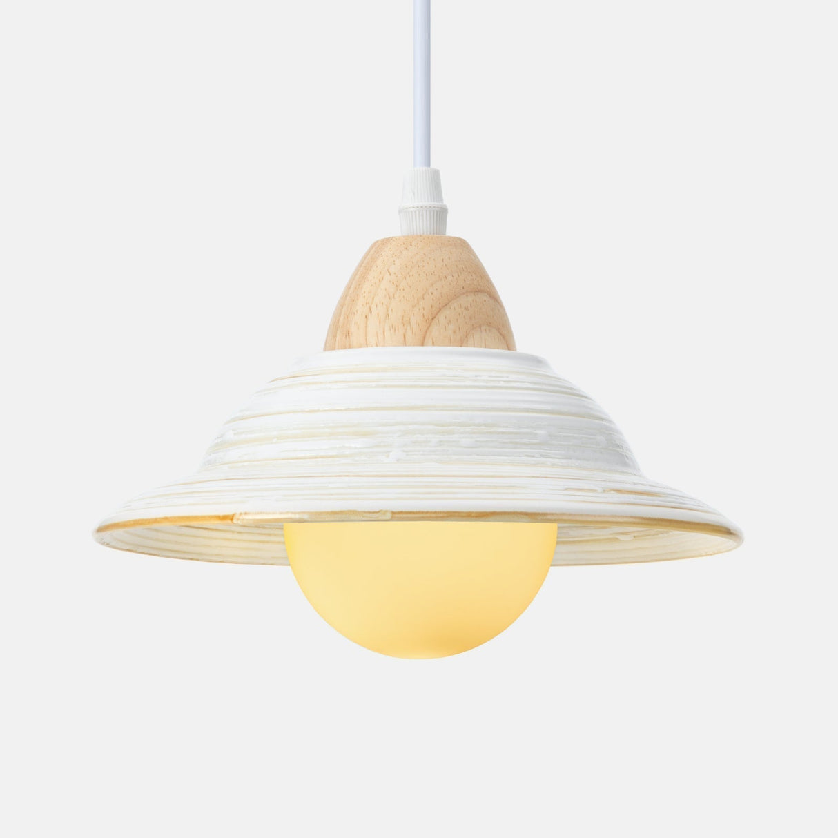 CharmCeram Retro Design Keramik Pendelleuchte | Weiß | Stilvolle Beleuchtung | Vintage Hut-Form | Perfekt für Küche & Esszimmer