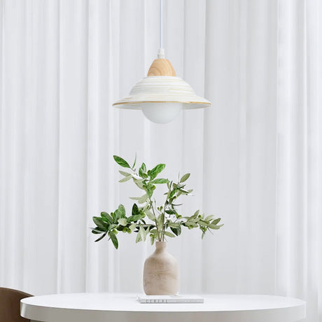 CharmCeram Retro Design Keramik Pendelleuchte | Weiß | Stilvolle Beleuchtung | Vintage Hut-Form | Perfekt für Küche & Esszimmer