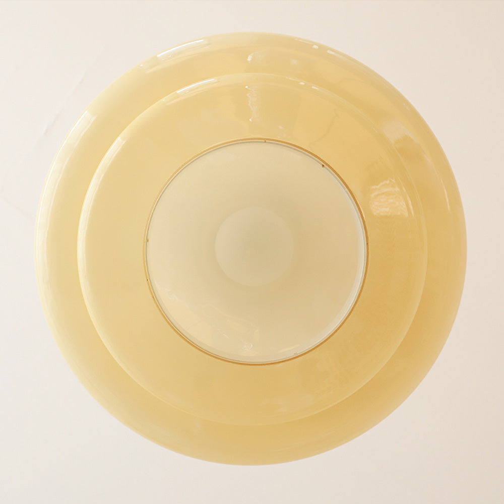 GlacioLux Bauhaus Stil Pendelleuchte | Cremegelbes Glas | Vintage Design | Deckenleuchte für Wohnzimmer & Esszimmer | Stilvolle Beleuchtung für Zuhause