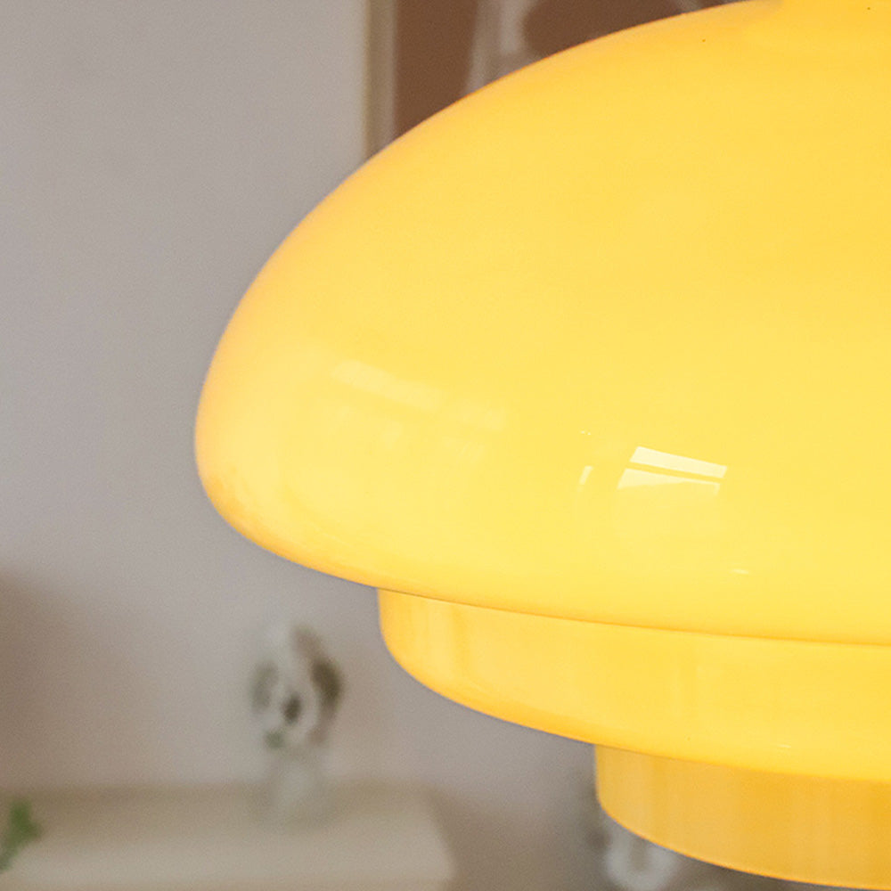 GlacioLux Bauhaus Stil Pendelleuchte | Cremegelbes Glas | Vintage Design | Deckenleuchte für Wohnzimmer & Esszimmer | Stilvolle Beleuchtung für Zuhause