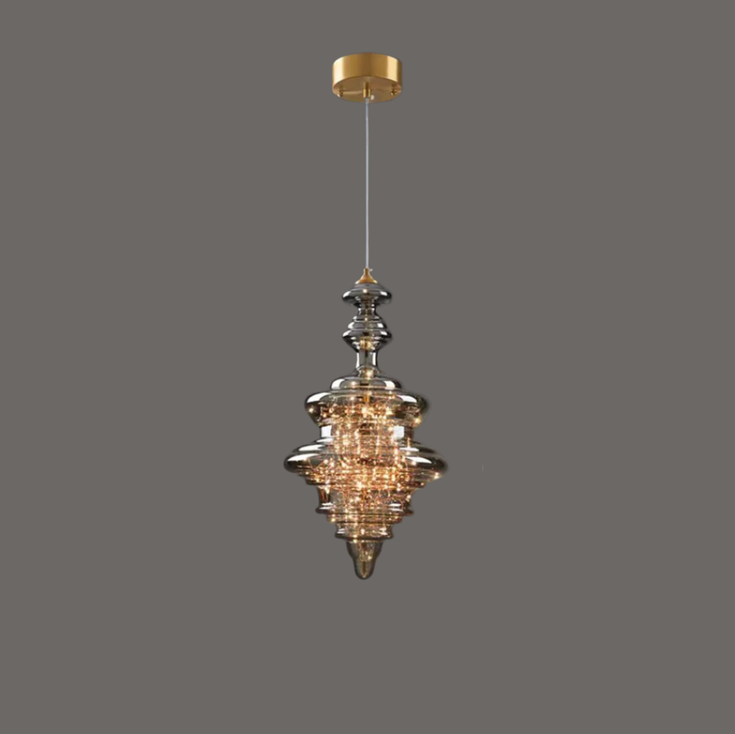 StarLuxe Moderne Graue Glas-Sternenhimmel Pendelleuchte | Dimmbar | Elegante Beleuchtung für Wohn- und Esszimmer