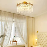 VeraLuxe Decorative Glass Round Chandelier | Elegante Deckenleuchte | Luxus Kronleuchter | Deko für Zuhause