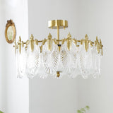 VeraLuxe Decorative Glass Round Chandelier | Elegante Deckenleuchte | Luxus Kronleuchter | Deko für Zuhause