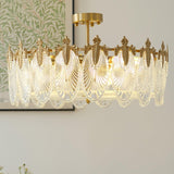VeraLuxe Decorative Glass Round Chandelier | Elegante Deckenleuchte | Luxus Kronleuchter | Deko für Zuhause