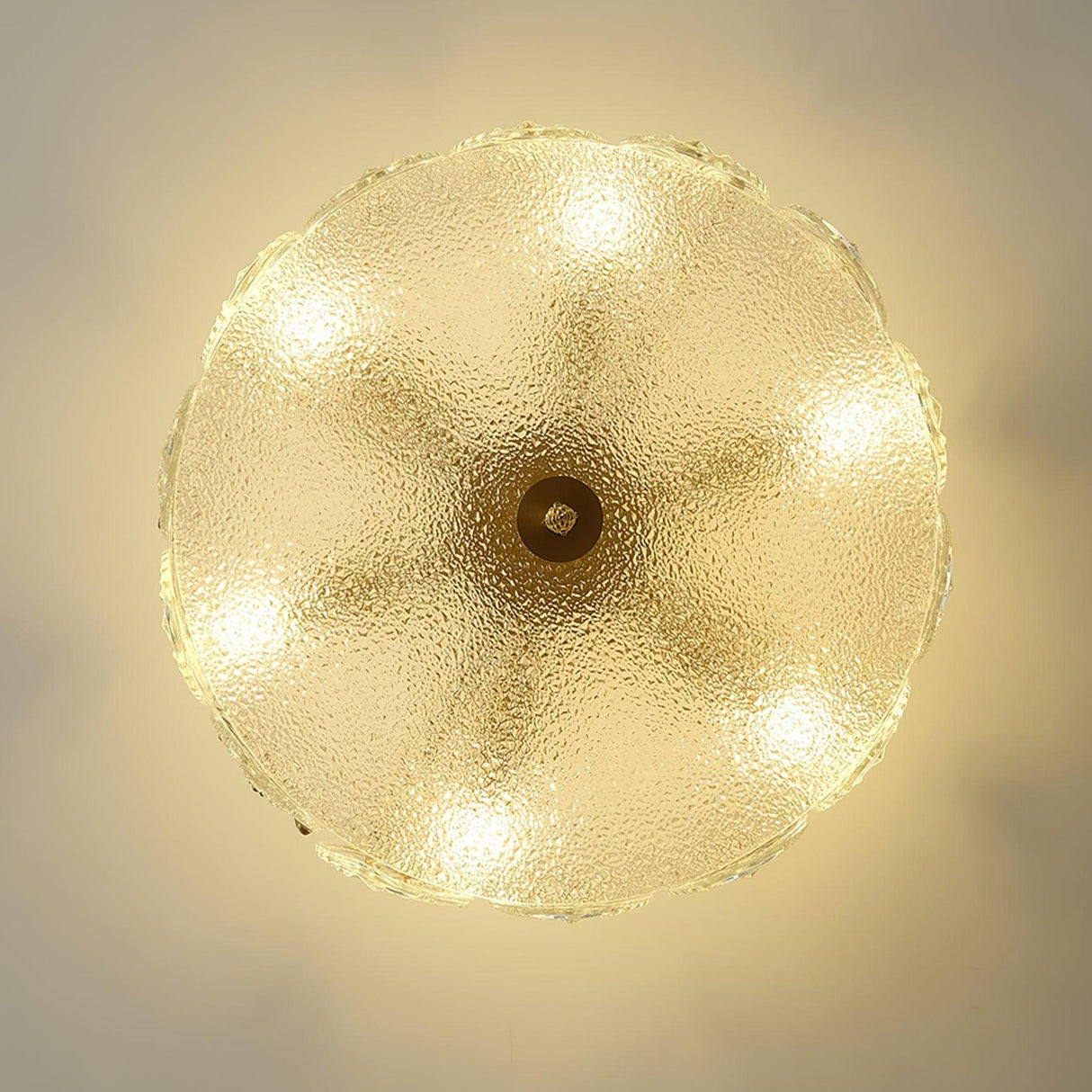 VeraLuxe Decorative Glass Round Chandelier | Elegante Deckenleuchte | Luxus Kronleuchter | Deko für Zuhause