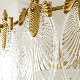 VeraLuxe Decorative Glass Round Chandelier | Elegante Deckenleuchte | Luxus Kronleuchter | Deko für Zuhause