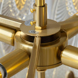 VeraLuxe Decorative Glass Round Chandelier | Elegante Deckenleuchte | Luxus Kronleuchter | Deko für Zuhause