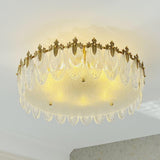 VeraLuxe Decorative Glass Round Chandelier | Elegante Deckenleuchte | Luxus Kronleuchter | Deko für Zuhause