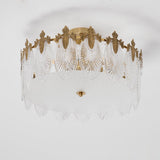 VeraLuxe Decorative Glass Round Chandelier | Elegante Deckenleuchte | Luxus Kronleuchter | Deko für Zuhause