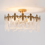 VeraLuxe Decorative Glass Round Chandelier | Elegante Deckenleuchte | Luxus Kronleuchter | Deko für Zuhause