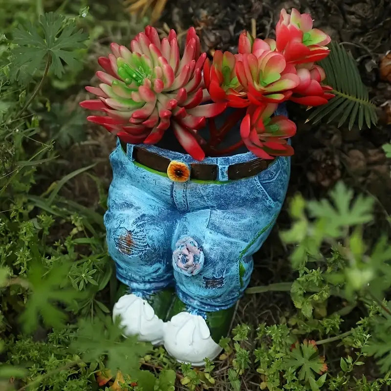 Gardenia Retro-Design Gartenpflanztopf | Vintage Denim Look | Outdoor & Indoor Deko