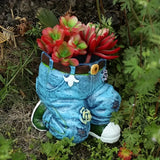Gardenia Retro-Design Gartenpflanztopf | Vintage Denim Look | Outdoor & Indoor Deko