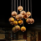 LumiOrba Moderne Hölzerne Kugel Pendelleuchte | Nordic Design | Vielseitige Beleuchtung