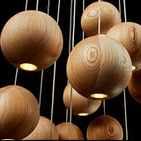 LumiOrba Moderne Hölzerne Kugel Pendelleuchte | Nordic Design | Vielseitige Beleuchtung
