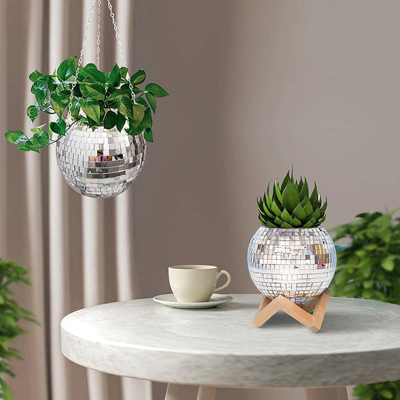 GlamPot Diskokugel-Pflanzgefäß | Stilvolle Dekoration | Modernes Design | Indoor & Outdoor