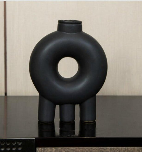 FloraLoop Donut-Blumenvase | Modernes Design | Minimalistische Keramikvase | Deko für Zuhause