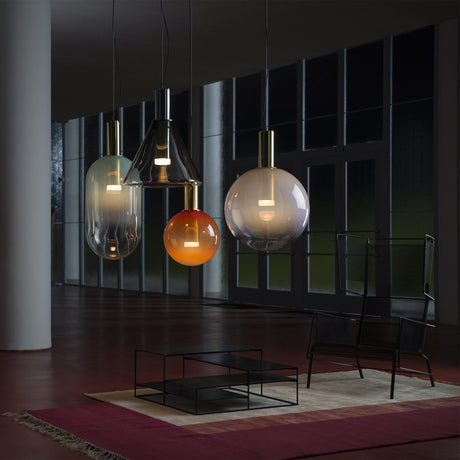 LustraBelle Elegante Pendelleuchte | Design-Kollektion | Rauchglas & Gold | Dimmbar | Moderne Beleuchtung für Zuhause