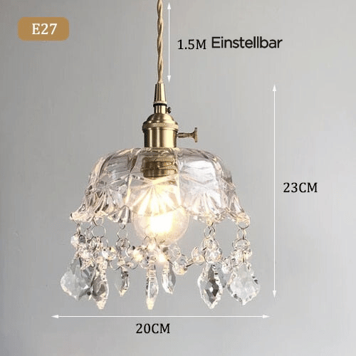 LuxeShimmer Transparente Pendelleuchte aus Kristallglas | Modernes Design | Elegante Beleuchtung