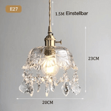 LuxeShimmer Transparente Pendelleuchte aus Kristallglas | Modernes Design | Elegante Beleuchtung