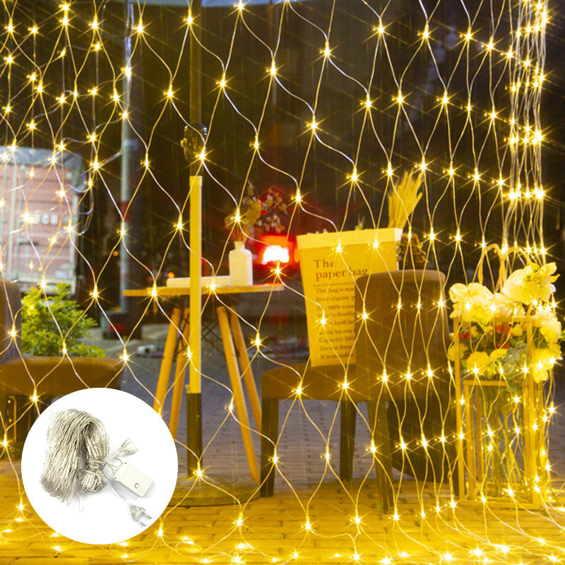 SolarNet Glow Outdoor LED Lichterkette | Fischnetz Design | Solarbetrieben | Stimmungsvolles Licht für Garten und Balkon