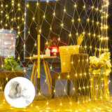 SolarNet Glow Outdoor LED Lichterkette | Fischnetz Design | Solarbetrieben | Stimmungsvolles Licht für Garten und Balkon