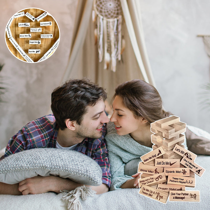 BlockBuster Naughty Jenga Spiel | Stapelspiel für Erwachsene | Lustiges Partyspiel | Familienspaß & Geschenkidee