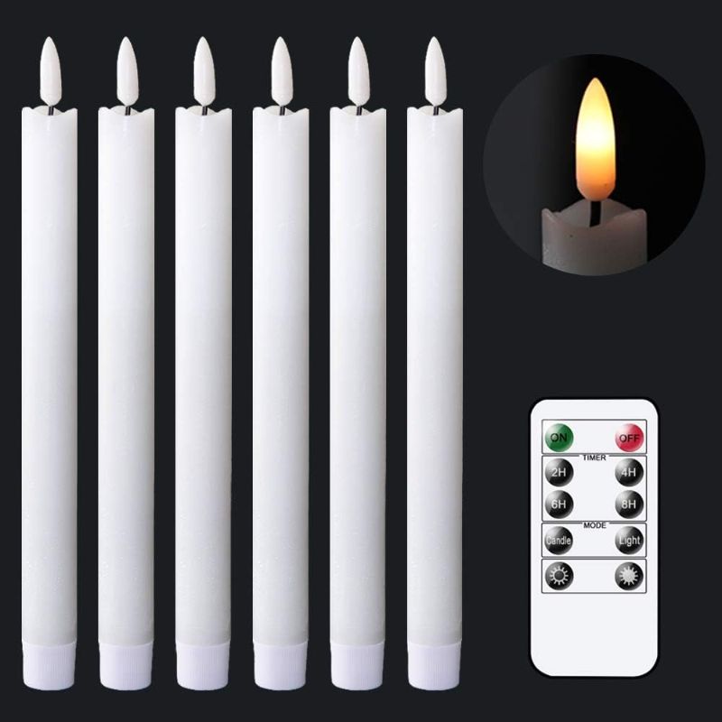 FlareFlick Flammenlose Stabkerzen | LED Flackerlicht | Mit Fernbedienung | Elegante Dekoration für Zuhause