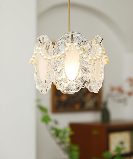 LumiPetal Glas Pendelleuchte | Florales Design | Elegante Beleuchtung | Deko für Zuhause