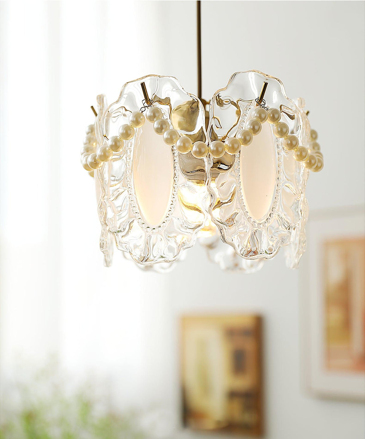 LumiPetal Glas Pendelleuchte | Florales Design | Elegante Beleuchtung | Deko für Zuhause
