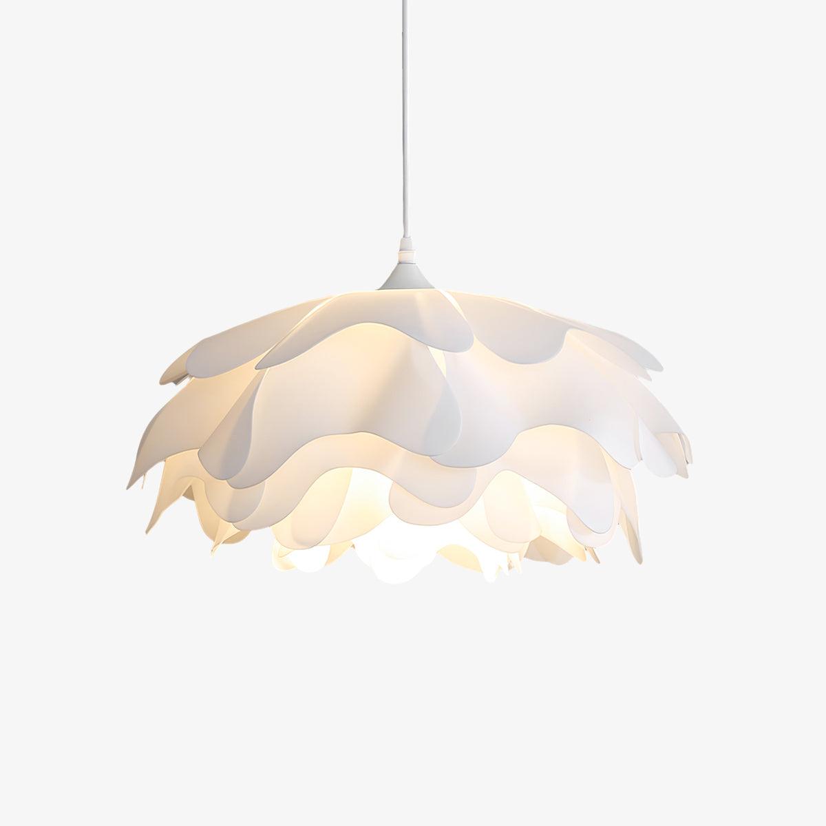 FloraLume Pendelleuchte in Blumenform | Weiße Hängelampe | Elegantes Design | LED-kompatibel