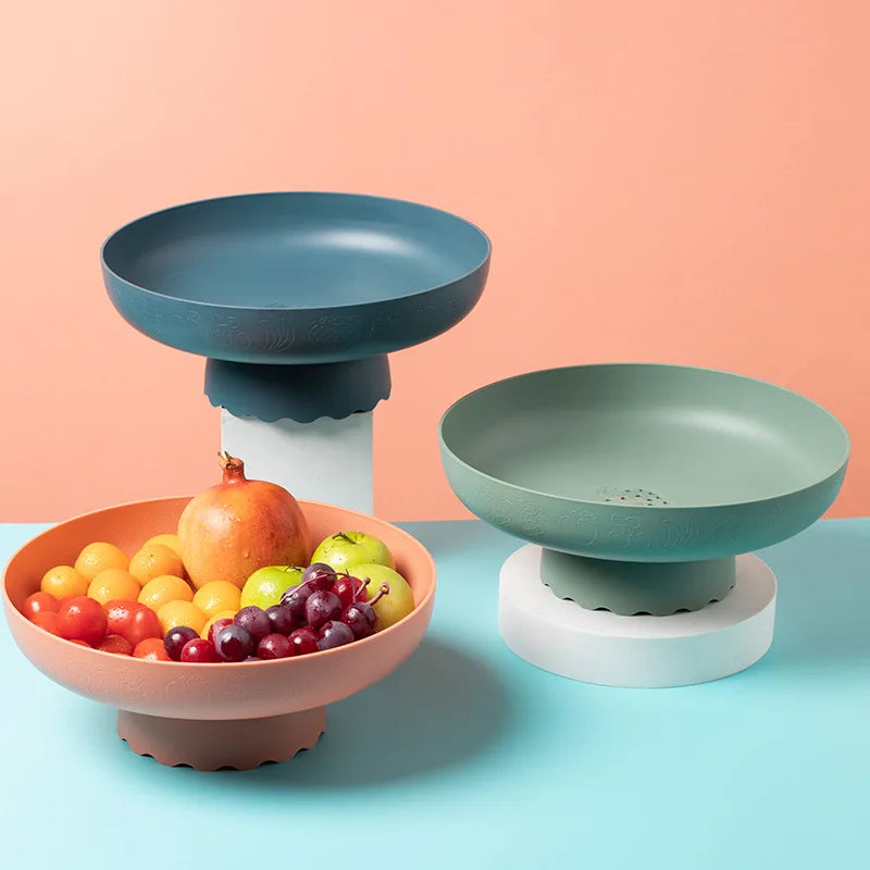 FruitFlow Moderne Obstschale mit Abtropffunktion | Dekorative Küchen-Deko & Tischmittelpunkt | Praktisch & Stilvoll