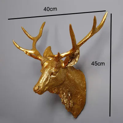 DeerCraft Harz Hirschkopf Wanddekoration | Faux Taxidermie | Bauernhaus-Deko | Tierkopf für die Wand
