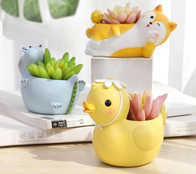 PetBloom Tierfigur Sukkulenten Pflanzgefäß | Lustige Tierformen | Dekoration für Zuhause