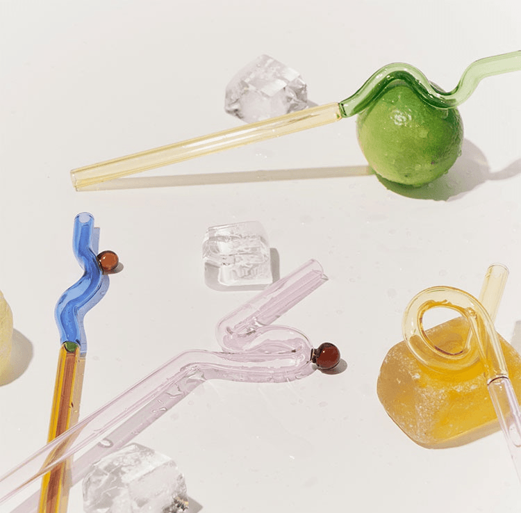 GlassLuxe Twist Glasstrohhalm Set | Bunte Trinkhalme | Nachhaltig & Wiederverwendbar | Für Cocktails & Smoothies