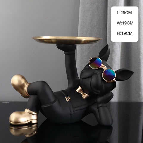 FrenchPaw™ Französische Bulldogge Statue | Moderne Dekofigur für Zuhause & Büro | Stilvolle Tierstatue