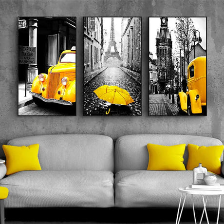 EuroVista Vintage Stadtbild Wandkunst | Europäische Stadtansichten | Klassische Deko | Leinwanddruck