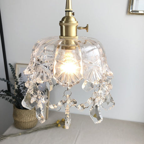 LuxeShimmer Transparente Pendelleuchte aus Kristallglas | Modernes Design | Elegante Beleuchtung