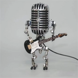 RockBot Roboter Tischlampe mit Gitarre | Vintage Deko-Licht | Stimmungslampe für Musikliebhaber