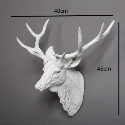 DeerCraft Harz Hirschkopf Wanddekoration | Faux Taxidermie | Bauernhaus-Deko | Tierkopf für die Wand